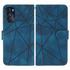 For Motorola Moto G 5G 2022 Skin Feel Geometric Lines Leather Phone Case(Blue) - 2