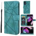 For Motorola Moto G 5G 2022 Skin Feel Geometric Lines Leather Phone Case(Green) - 1