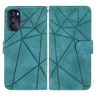 For Motorola Moto G 5G 2022 Skin Feel Geometric Lines Leather Phone Case(Green) - 2