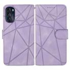 For Motorola Moto G 5G 2022 Skin Feel Geometric Lines Leather Phone Case(Purple) - 2