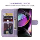 For Motorola Moto G 5G 2022 Skin Feel Geometric Lines Leather Phone Case(Purple) - 3