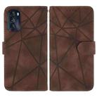 For Motorola Moto G 5G 2022 Skin Feel Geometric Lines Leather Phone Case(Brown) - 2