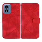 For Motorola Moto G Play 4G 2024 Skin Feel Geometric Lines Leather Phone Case(Red) - 2