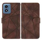 For Motorola Moto G Play 4G 2024 Skin Feel Geometric Lines Leather Phone Case(Brown) - 2