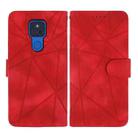 For Motorola Moto G Play 2021 Skin Feel Geometric Lines Leather Phone Case(Red) - 2