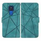 For Motorola Moto G Play 2021 Skin Feel Geometric Lines Leather Phone Case(Green) - 2