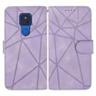 For Motorola Moto G Play 2021 Skin Feel Geometric Lines Leather Phone Case(Purple) - 2