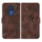 For Motorola Moto G Play 2021 Skin Feel Geometric Lines Leather Phone Case(Brown) - 2