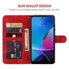 For Motorola Moto G Play 2023 Skin Feel Geometric Lines Leather Phone Case(Red) - 3