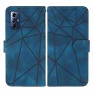 For Motorola Moto G Play 2023 Skin Feel Geometric Lines Leather Phone Case(Blue) - 2