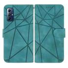 For Motorola Moto G Play 2023 Skin Feel Geometric Lines Leather Phone Case(Green) - 2