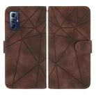 For Motorola Moto G Play 2023 Skin Feel Geometric Lines Leather Phone Case(Brown) - 2