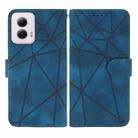 For Motorola Moto G Power 5G 2024 Skin Feel Geometric Lines Leather Phone Case(Blue) - 2