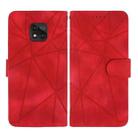 For Motorola Moto G Power 2021 Skin Feel Geometric Lines Leather Phone Case(Red) - 2