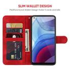 For Motorola Moto G Power 2021 Skin Feel Geometric Lines Leather Phone Case(Red) - 3