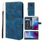 For Motorola Moto G Power 2021 Skin Feel Geometric Lines Leather Phone Case(Blue) - 1