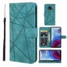 For Motorola Moto G Power 2021 Skin Feel Geometric Lines Leather Phone Case(Green) - 1