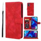 For Motorola Moto G Pure 2021 Skin Feel Geometric Lines Leather Phone Case(Red) - 1