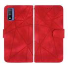 For Motorola Moto G Pure 2021 Skin Feel Geometric Lines Leather Phone Case(Red) - 2
