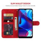 For Motorola Moto G Pure 2021 Skin Feel Geometric Lines Leather Phone Case(Red) - 3