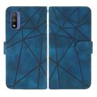 For Motorola Moto G Pure 2021 Skin Feel Geometric Lines Leather Phone Case(Blue) - 2