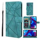 For Motorola Moto G Pure 2021 Skin Feel Geometric Lines Leather Phone Case(Green) - 1