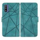 For Motorola Moto G Pure 2021 Skin Feel Geometric Lines Leather Phone Case(Green) - 2