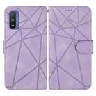 For Motorola Moto G Pure 2021 Skin Feel Geometric Lines Leather Phone Case(Purple) - 2