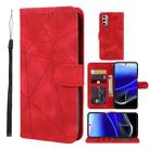 For Motorola Moto G Stylus 5G 2022 Skin Feel Geometric Lines Leather Phone Case(Red) - 1