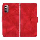 For Motorola Moto G Stylus 5G 2022 Skin Feel Geometric Lines Leather Phone Case(Red) - 2