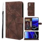 For Motorola Moto G Stylus 5G 2022 Skin Feel Geometric Lines Leather Phone Case(Brown) - 1