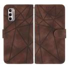 For Motorola Moto G Stylus 5G 2022 Skin Feel Geometric Lines Leather Phone Case(Brown) - 2