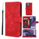 For Motorola Moto G Stylus 5G 2023 Skin Feel Geometric Lines Leather Phone Case(Red) - 1