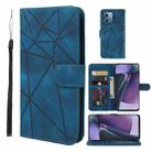 For Motorola Moto G Stylus 5G 2023 Skin Feel Geometric Lines Leather Phone Case(Blue) - 1