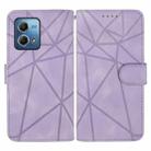 For Motorola Moto G Stylus 5G 2023 Skin Feel Geometric Lines Leather Phone Case(Purple) - 2