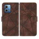 For Motorola Moto G Stylus 5G 2023 Skin Feel Geometric Lines Leather Phone Case(Brown) - 2