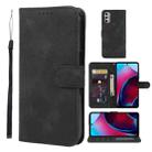 For Motorola Moto G Stylus 4G 2022 Skin Feel Geometric Lines Leather Phone Case(Black) - 1