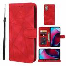 For Motorola Moto G Stylus 4G 2022 Skin Feel Geometric Lines Leather Phone Case(Red) - 1