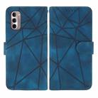 For Motorola Moto G Stylus 4G 2022 Skin Feel Geometric Lines Leather Phone Case(Blue) - 2
