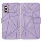 For Motorola Moto G Stylus 4G 2022 Skin Feel Geometric Lines Leather Phone Case(Purple) - 2