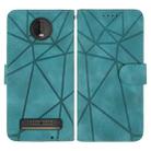 For Motorola Moto Z4 Skin Feel Geometric Lines Leather Phone Case(Green) - 2