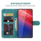 For Motorola Moto Z4 Skin Feel Geometric Lines Leather Phone Case(Green) - 3