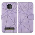 For Motorola Moto Z4 Skin Feel Geometric Lines Leather Phone Case(Purple) - 2