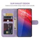 For Motorola Moto Z4 Skin Feel Geometric Lines Leather Phone Case(Purple) - 3