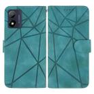 For Motorola Moto E13 Skin Feel Geometric Lines Leather Phone Case(Green) - 2