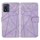 For Motorola Moto E13 Skin Feel Geometric Lines Leather Phone Case(Purple) - 2