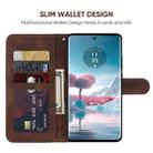 For Motorola Moto E13 Skin Feel Geometric Lines Leather Phone Case(Brown) - 3