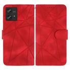 For Motorola Edge 40 Neo Skin Feel Geometric Lines Leather Phone Case(Red) - 2