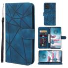 For Motorola Edge 40 Neo Skin Feel Geometric Lines Leather Phone Case(Blue) - 1