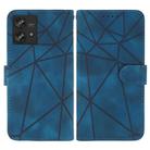 For Motorola Edge 40 Neo Skin Feel Geometric Lines Leather Phone Case(Blue) - 2